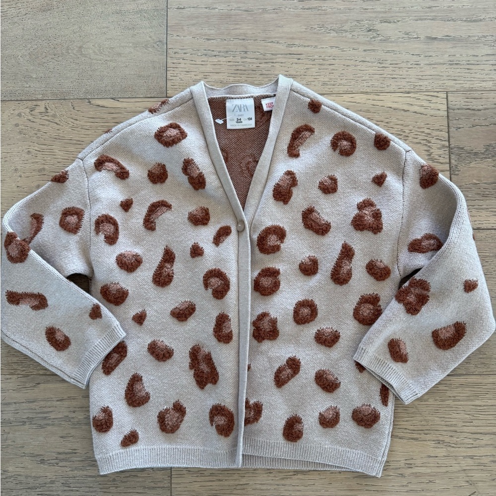Zara Beige and Brown Knit Sweater size 3-4